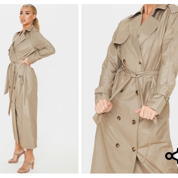 PLT Maxi Trench Coat with Belt - Picture 4 of 4